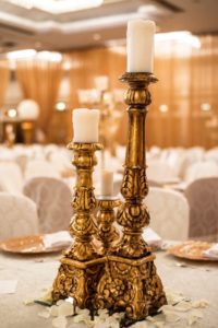 gold cluster candle stands