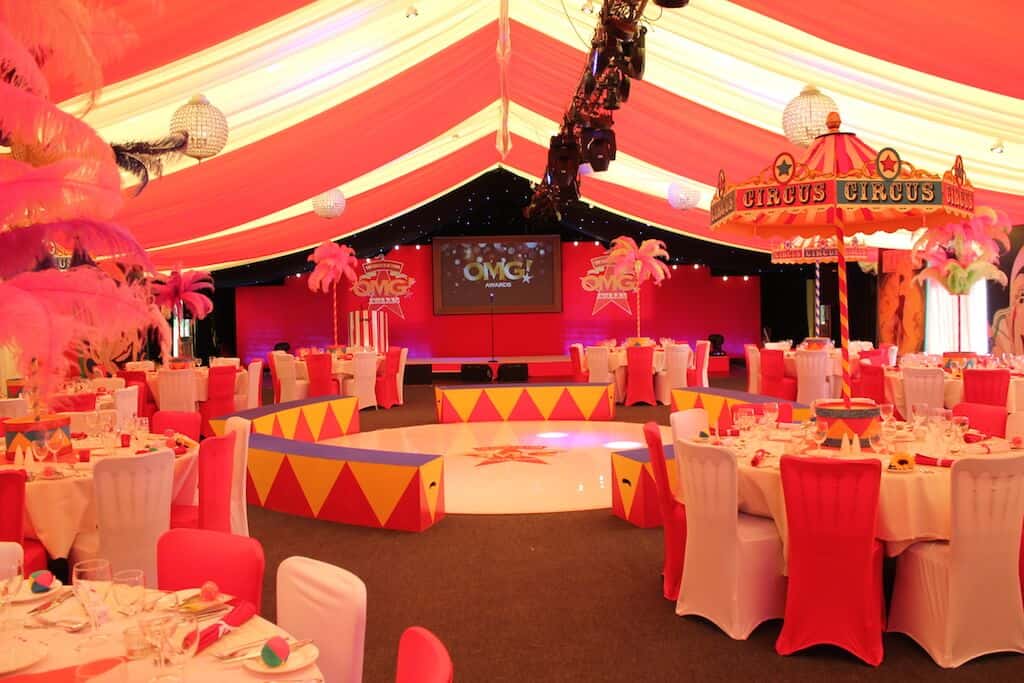 Red-Circus-Themed-Table-Centres