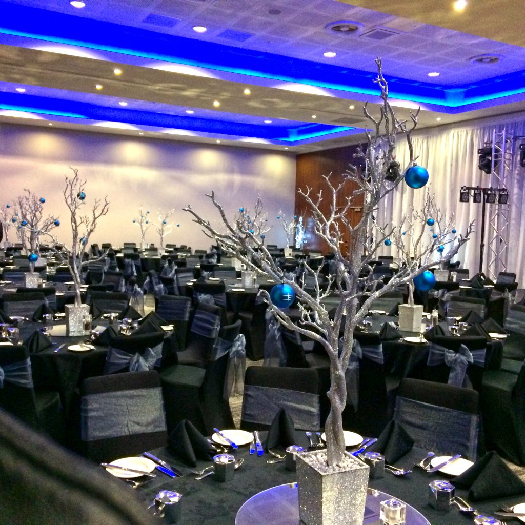 Silver Glitter Tree Table Centres