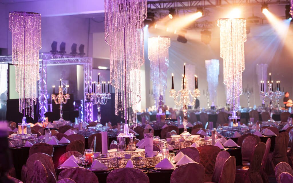 glitz and glam table centre chandelier