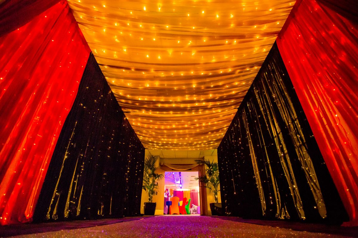 Hollywood Theme Draped Entrance, East Midlands Conference Centre