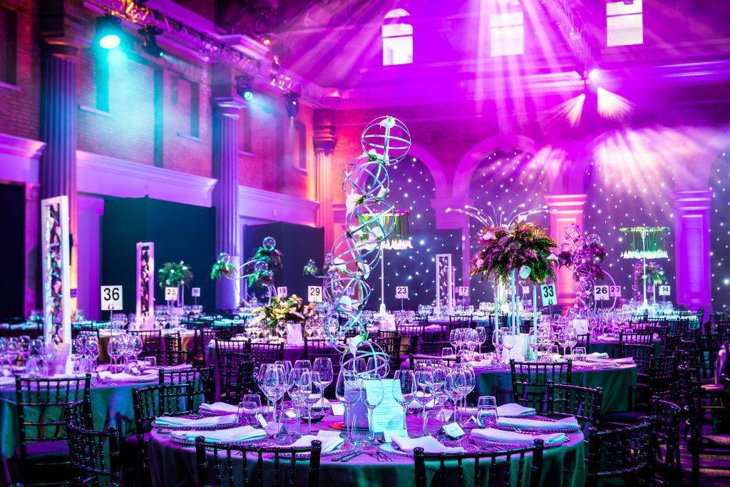 Modern Floral Ball Stack Table Centres
