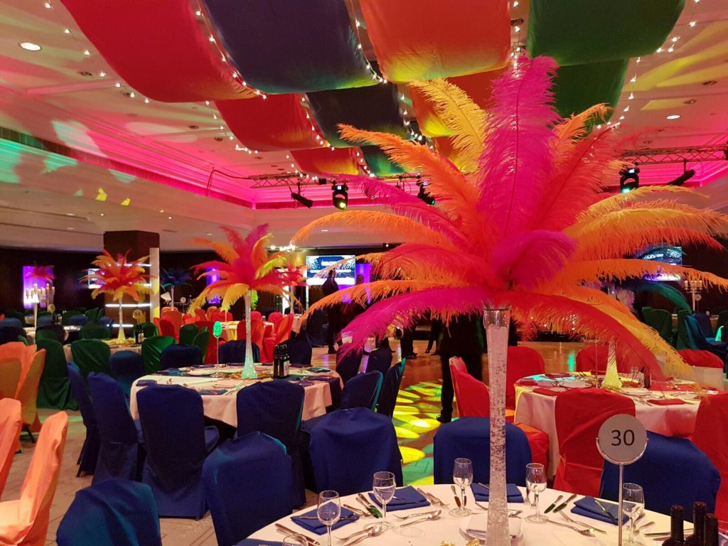 Eventologists Multi Colour Feather Table Centre