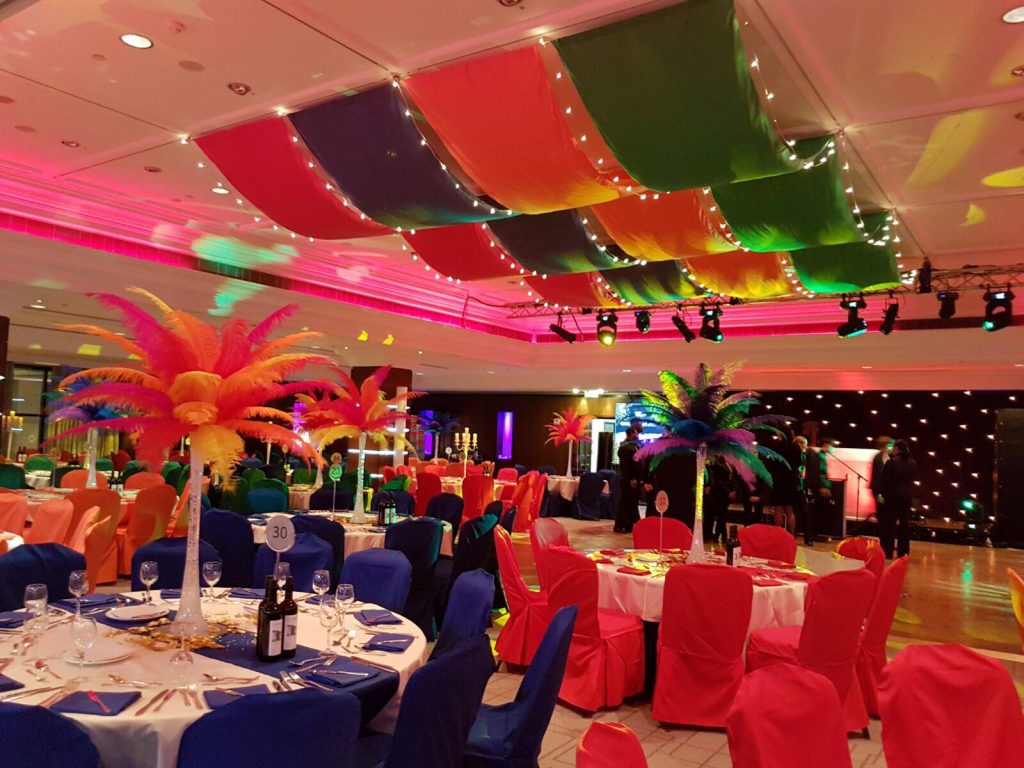 Rio Carnival Theme Feather Table Centres