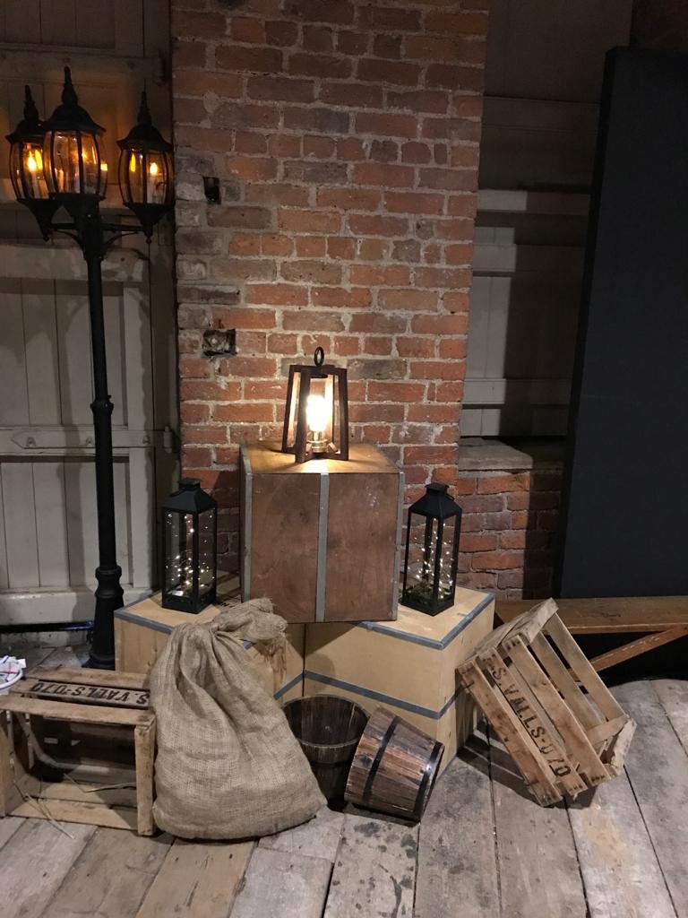 Vintage Industrial Lantern Table Centre