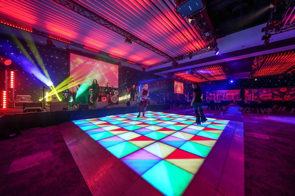 Eventologists 70s Disco Themed Event Retro Led Dancefloor Hire