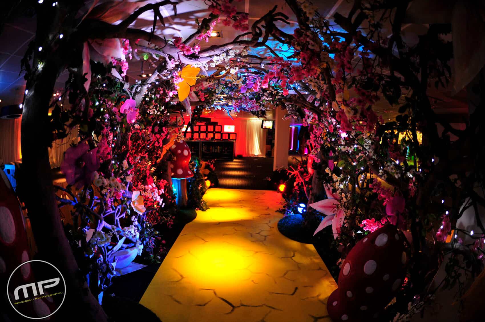 Eventologists Alice In Winterland Themed Enchanted Foliage Tunnel Entrance Hire