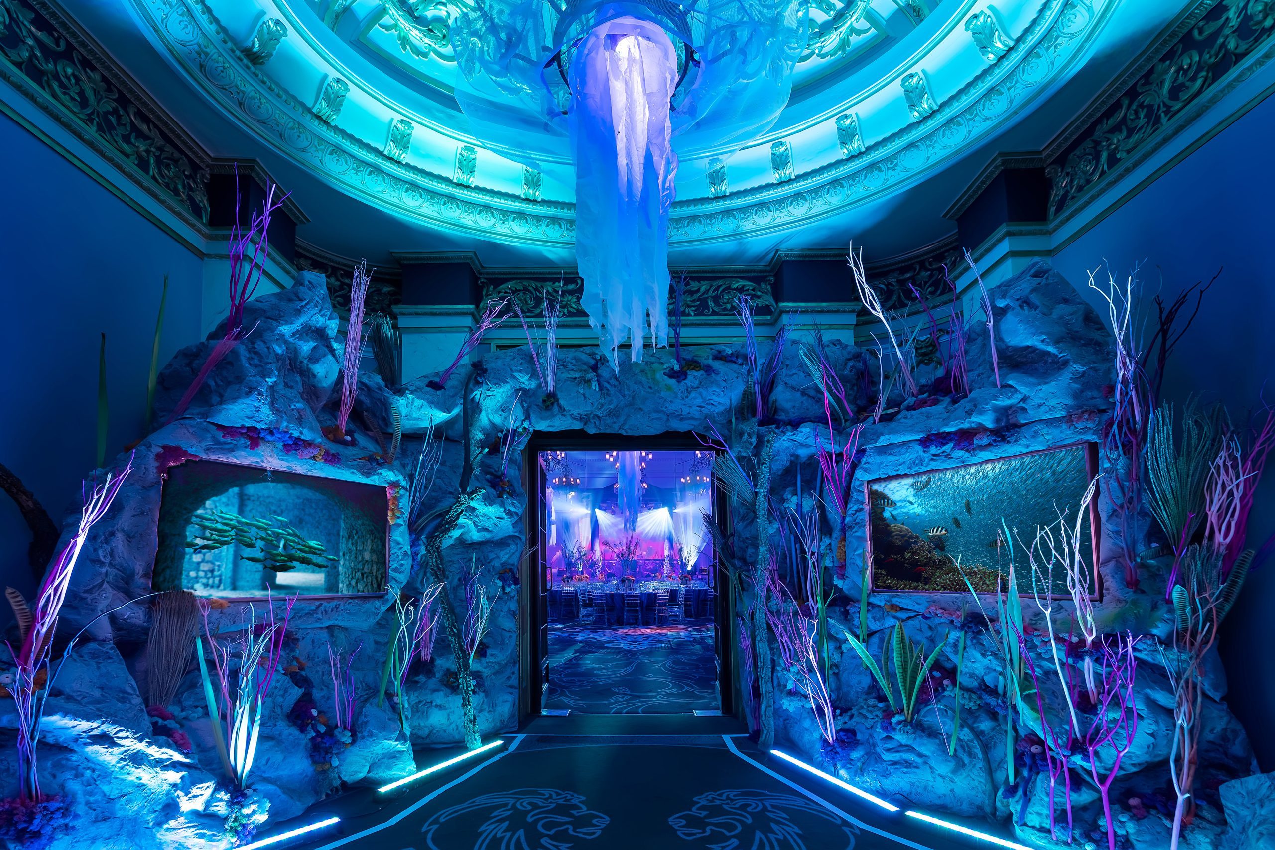 Eventologists Around The World Themed Event Underwater Ceiling Dressing Entranceway Hire