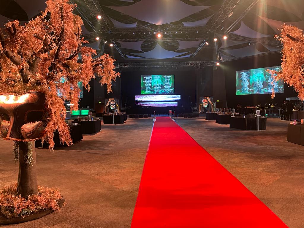 Eventologists Burlesque Themed Event Red Carpet Cherry Blossom Tree Hire