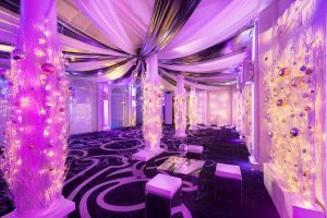 Eventologists Christmas Ceiling Decorating Theming Silver White Draping Hire