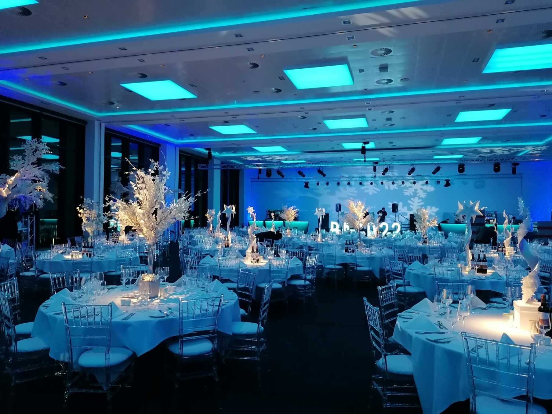 Eventologists Fire And Ice Themed Event Artificial White Tree Table Centre Prop Hire