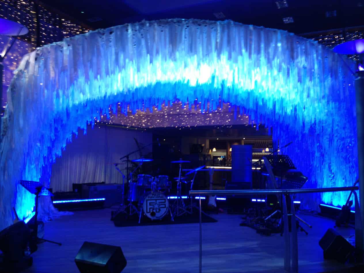 Eventologists Fire And Ice Themed Event Ice Tunnel Stage Dressing Prop Hire