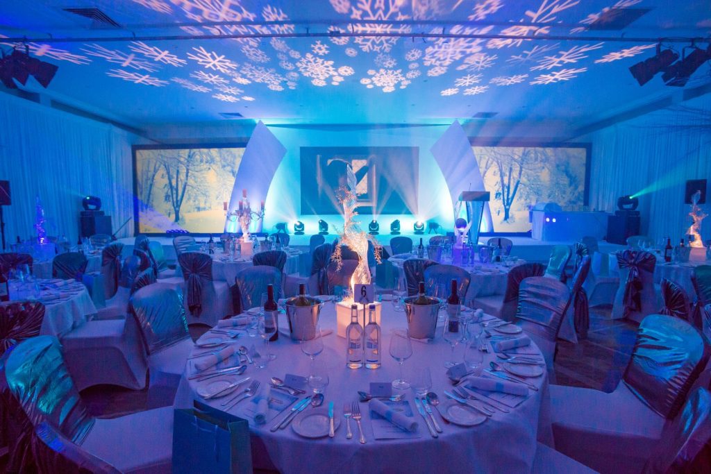 Eventologists Fire And Ice Themed Event White Lightup Ribbon Table Centre Prop Hire