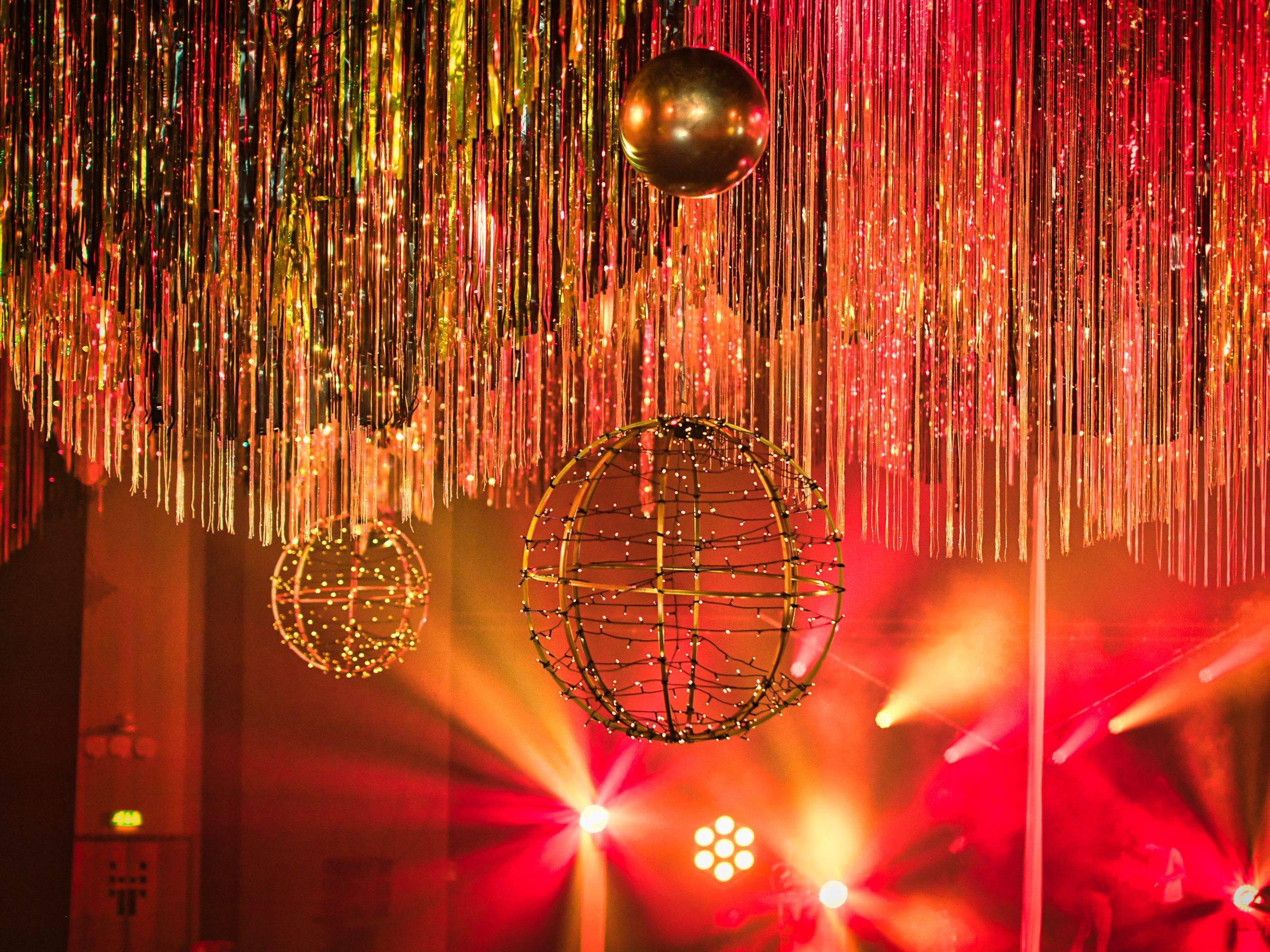 Eventologists Gold Themed Event Gold Ceiling Dressing Hire