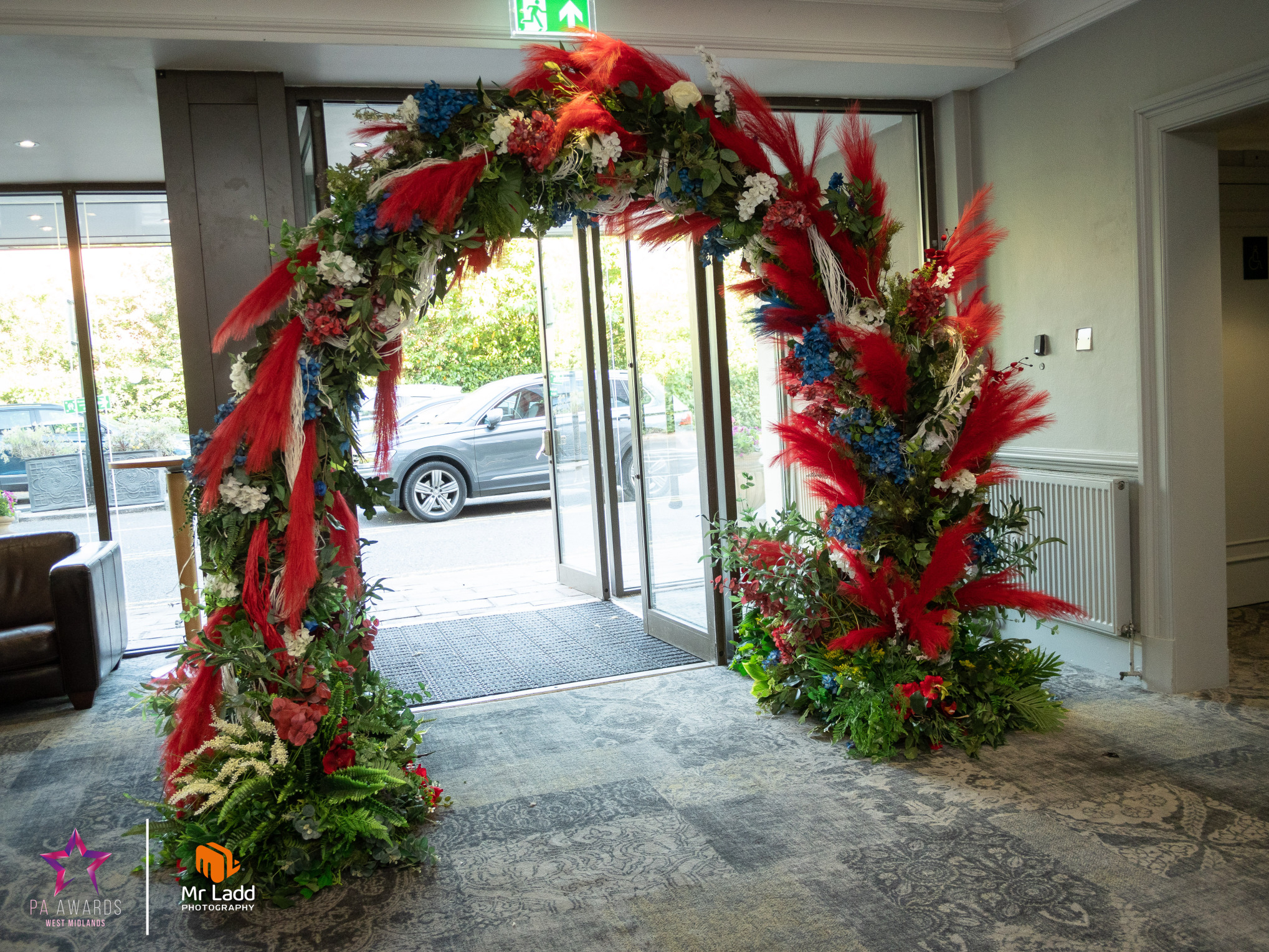 Eventologists Great British Themed Event Floral Archway Entrance Tunnel Hire