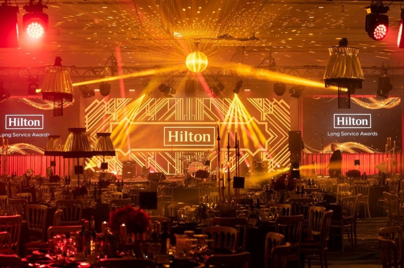 Eventologists Hilton Birmingham Metropole Long Service Awards Gold Room Decor Event Hire