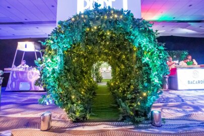 Eventologists Ibiza Themed Event Foliage Fairylit Tunnel Hire