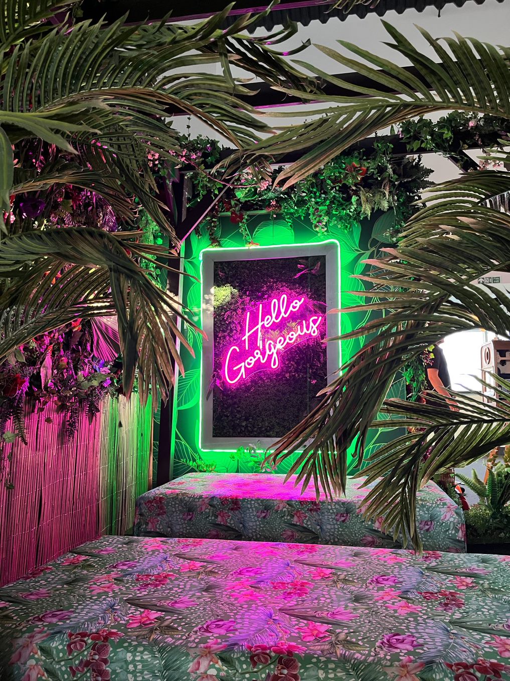 Eventologists Ibiza Themed Event Hello Gorgeous Led Sign Prop Hire