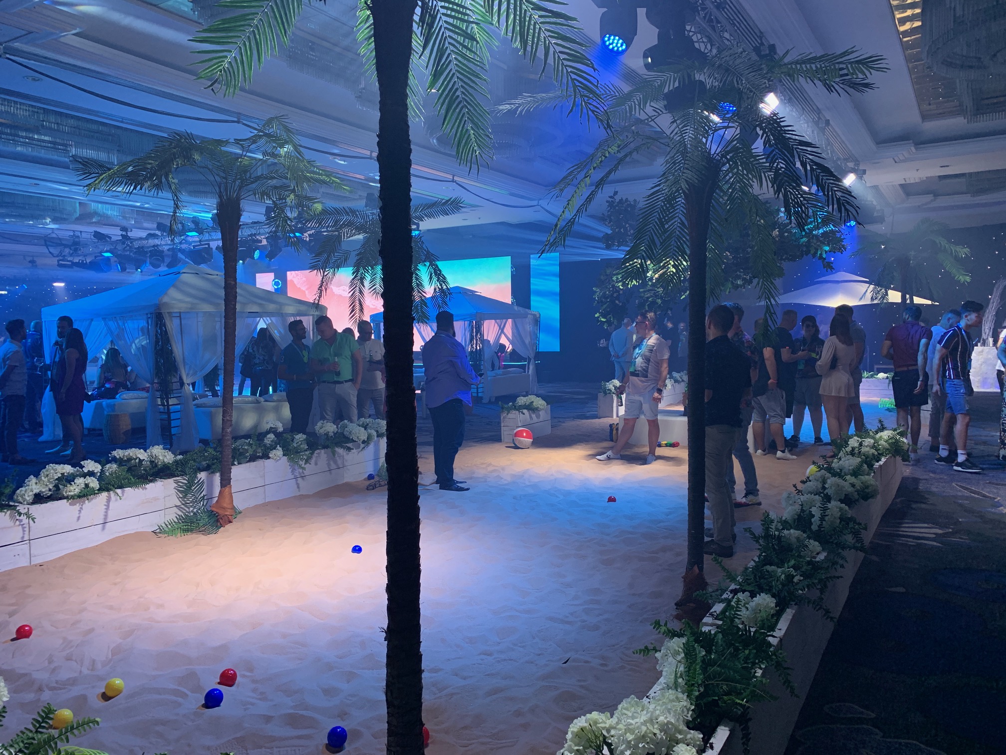 Eventologists Ibiza Themed Event Sand Pit Palm Tree Game Hire