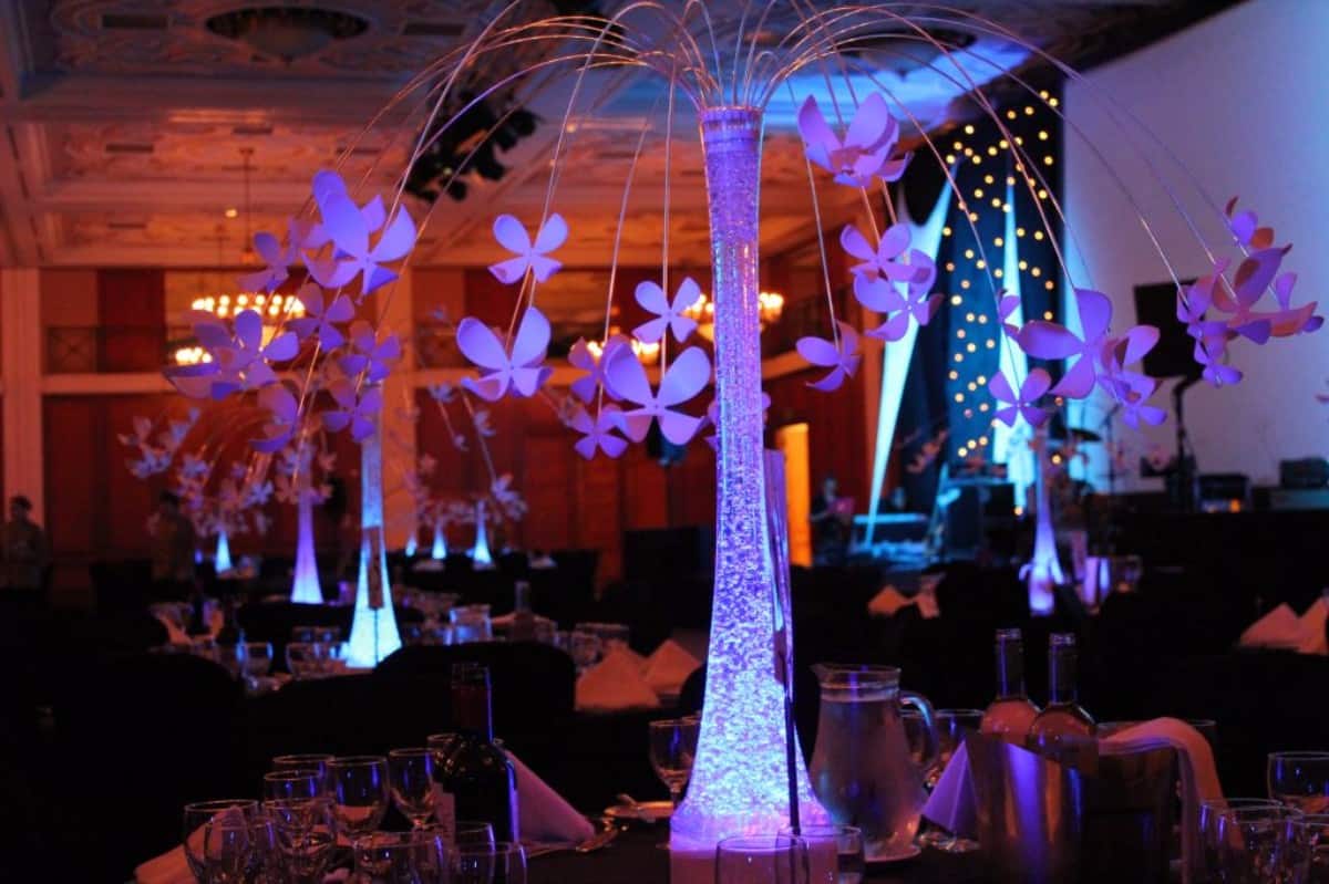 Eventologists Illuminated Themed Event Flower Power Light Up Table Centre Hire