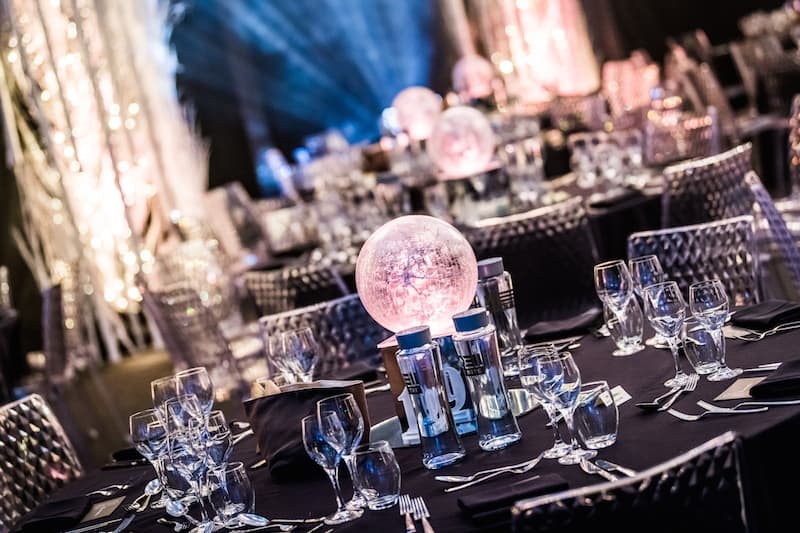 Eventologists Illuminated Themed Event Low Moonball Light Up Table Centre Hire