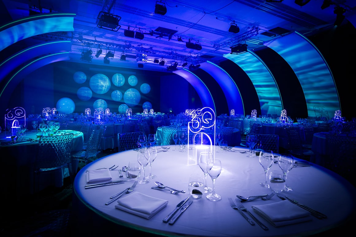 Eventologists Illuminated Themed Event Wall Lighting Lightup Table Centre Hire