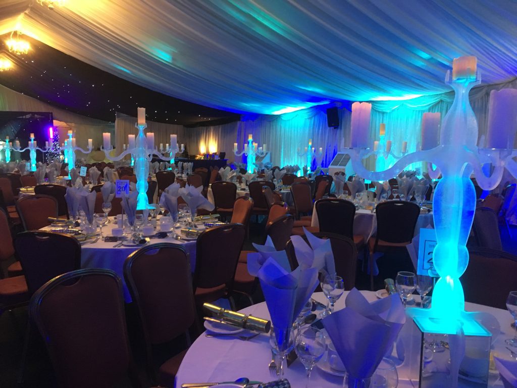 Light Up Ice Theme Candelabra Table Centre
