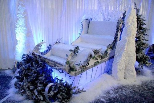 Eventologists Narnia Themed Winter Event Ice White Sleigh Prop Hire