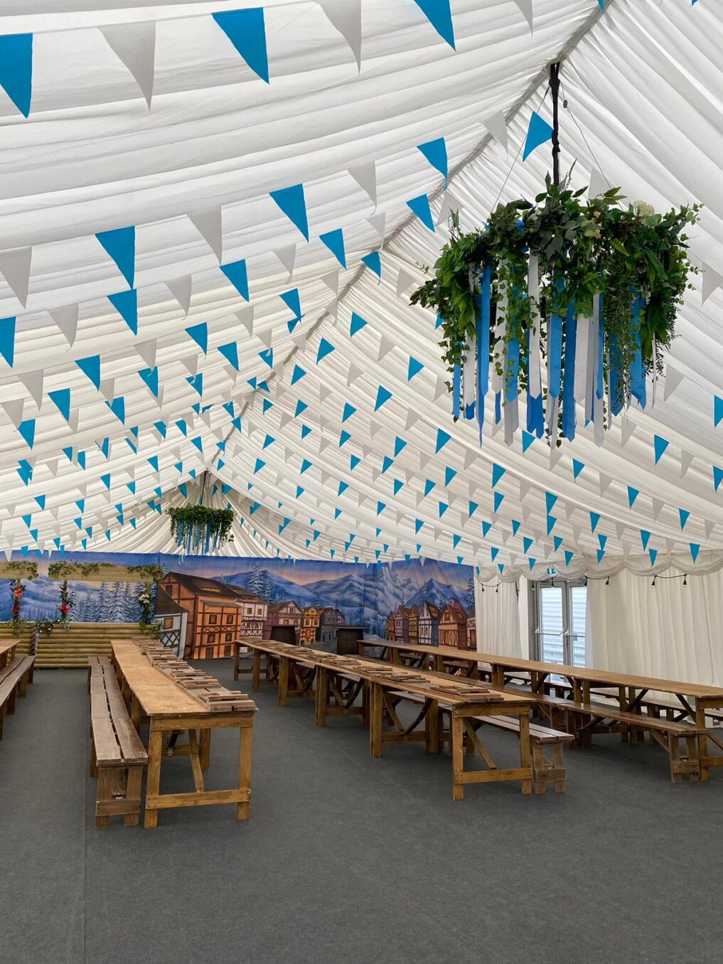 Eventologists Oktoberfest Themed Event Bunting Ceiling Dressing Hire