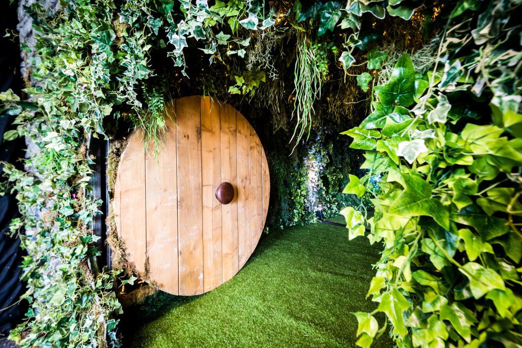 Eventologists Oktoberfest Themed Event Hobbit Hole Door Foliage Tunnel Hire