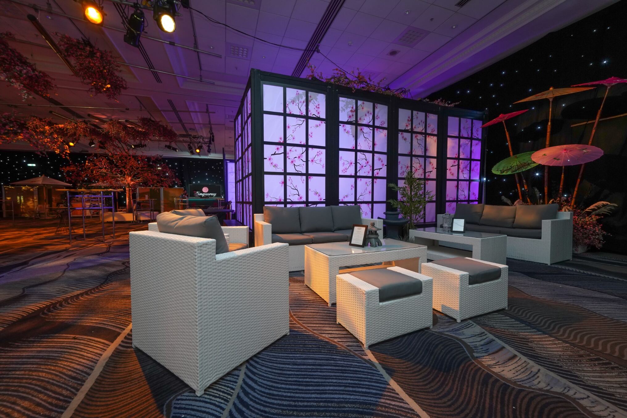 Eventologists Oriental Themed Event Chinese Blossom Wall Panels Furniture Hire
