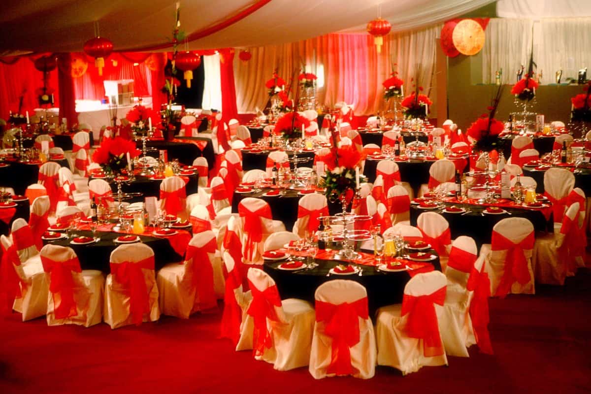Eventologists Oriental Themed Red Event Table Centre Hire