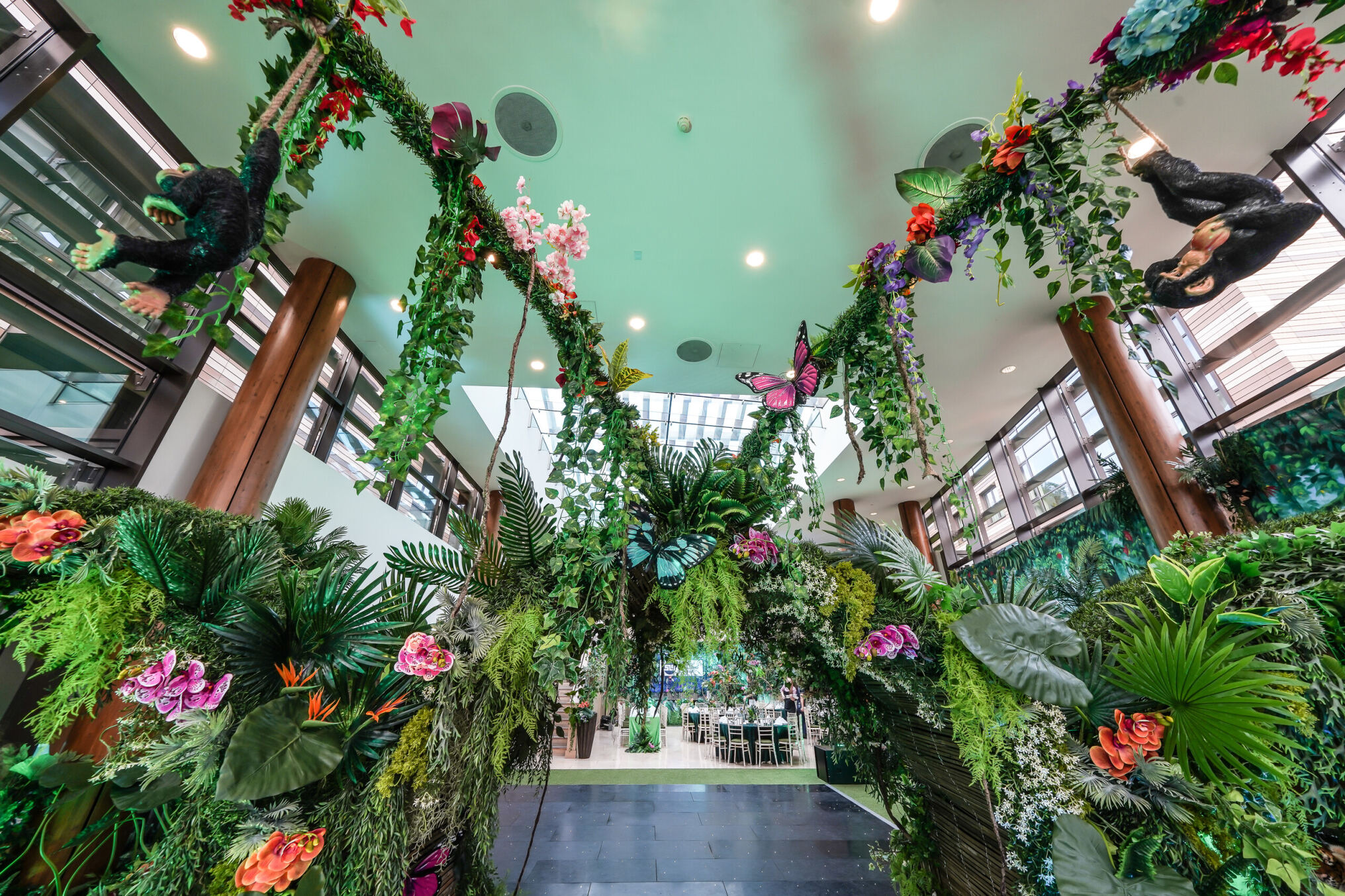 Eventologists Rio Carnival Themed Event Ceiling Post Dressing Hire