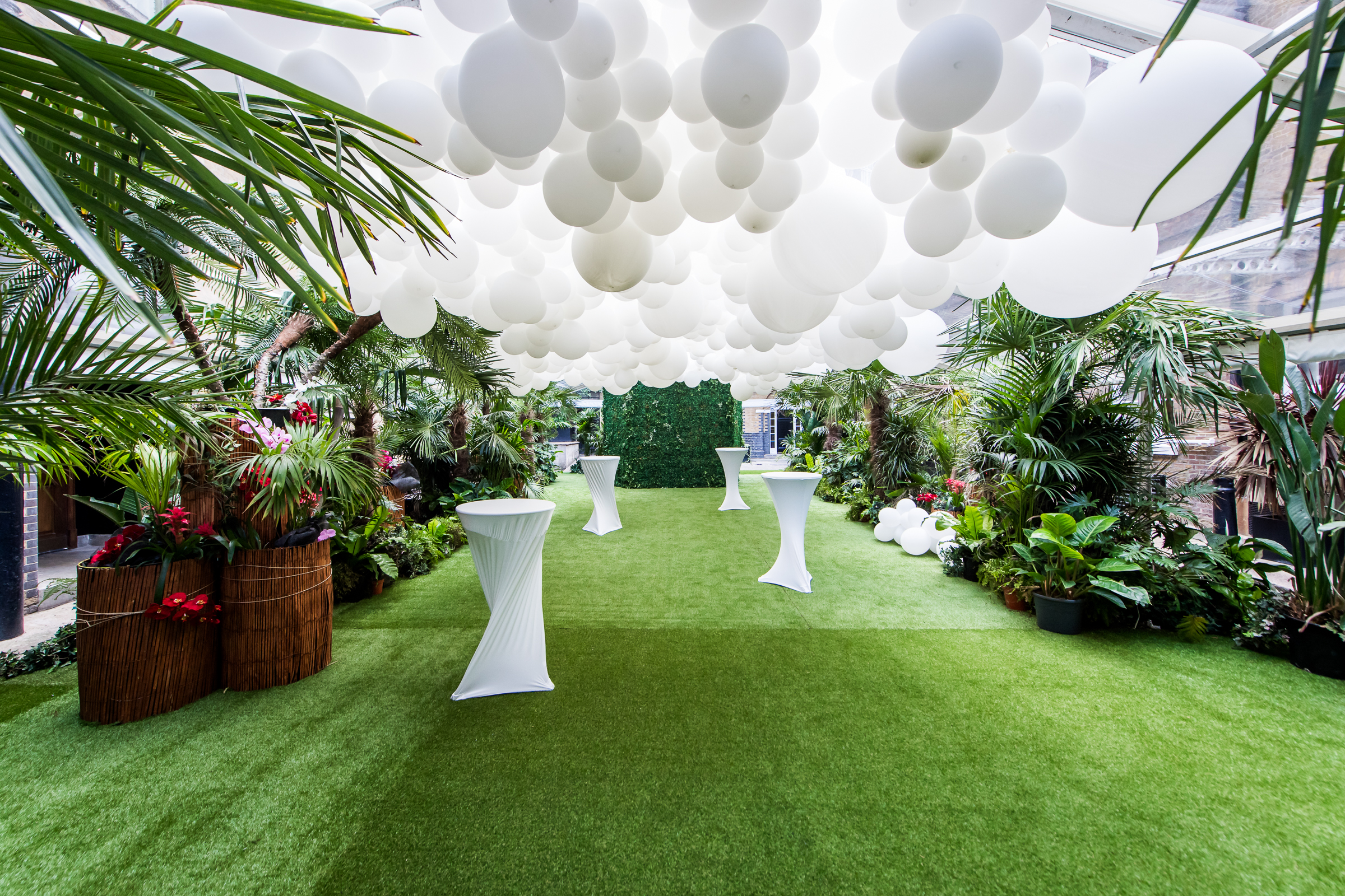 Eventologists Tropical Beach Themed Event Ceiling Decor