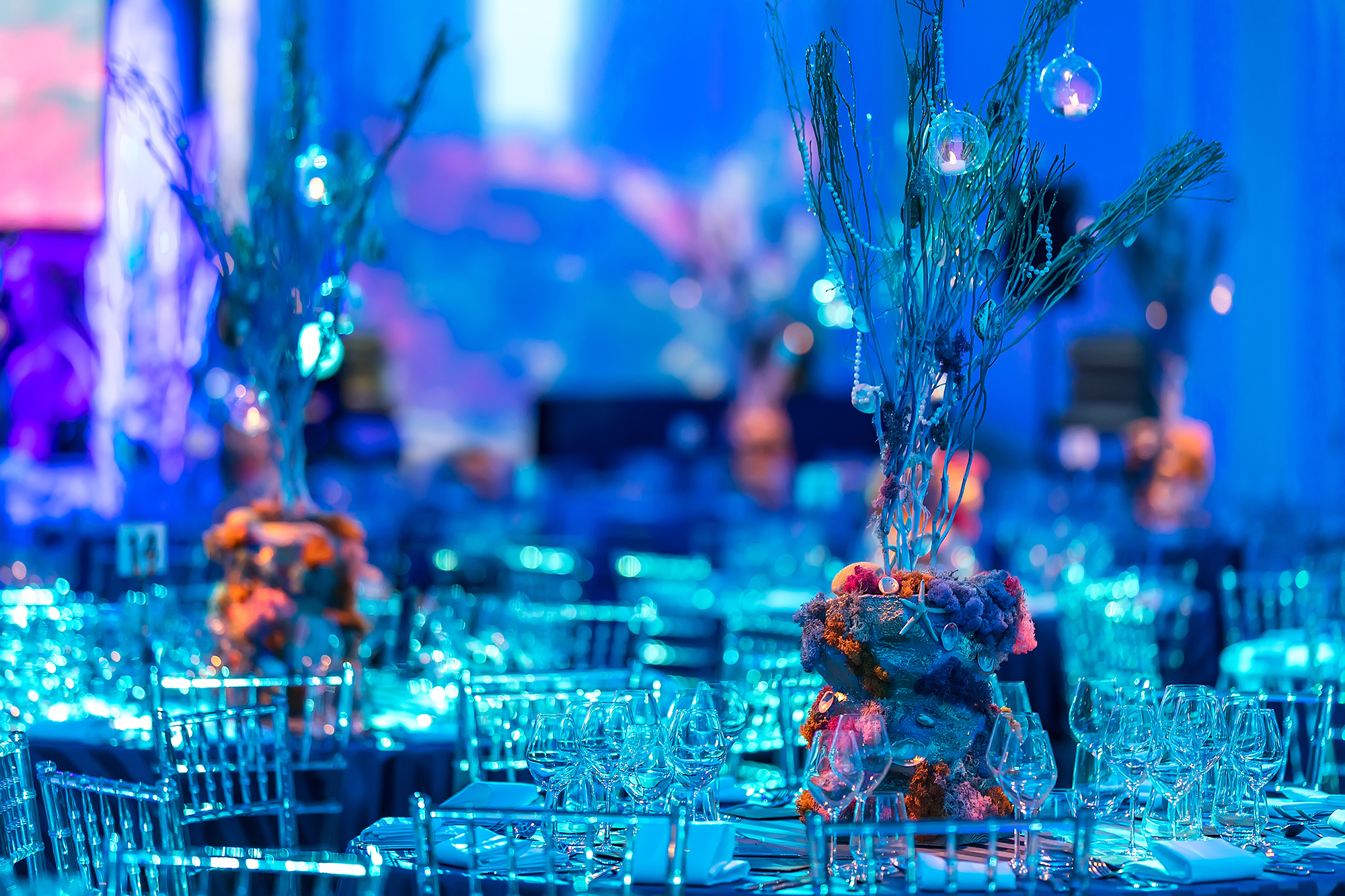 Eventologists Underwater Themed Event Beach Coral Twig Table Centre Hire