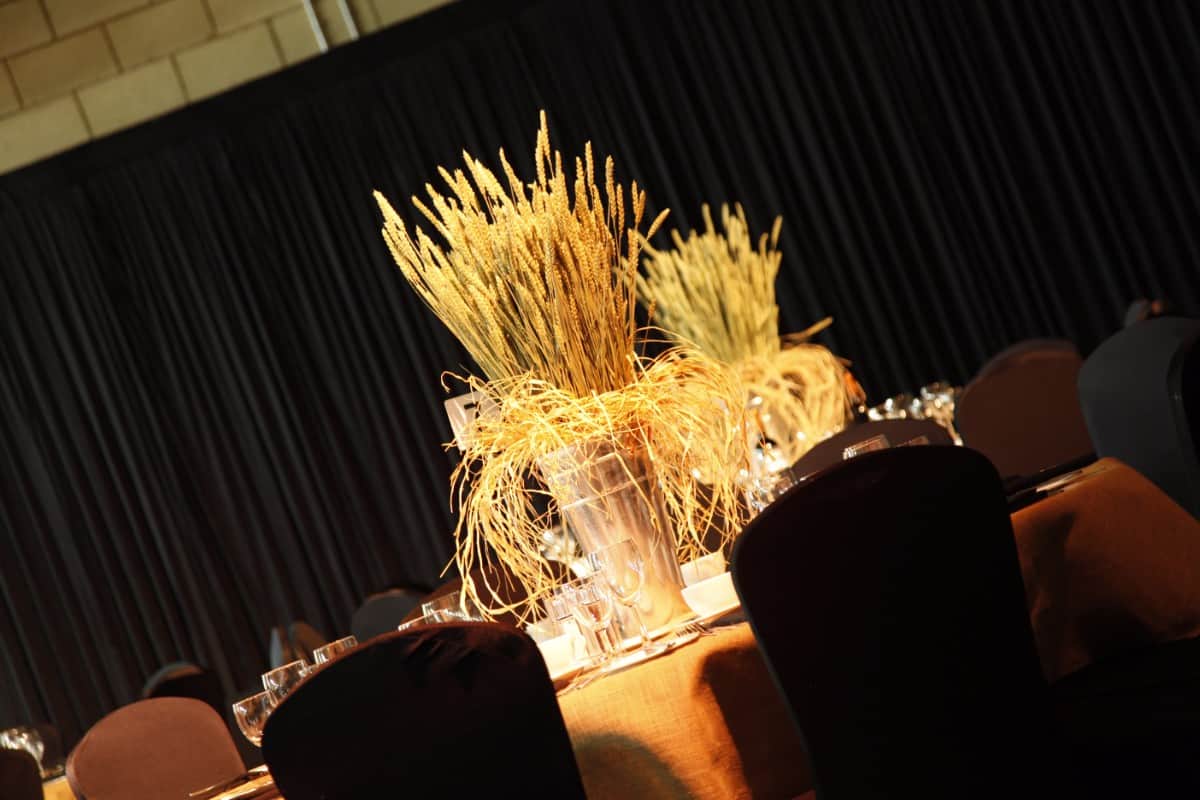 Eventologists Wild West Themed Event Wheat Table Centre Hire