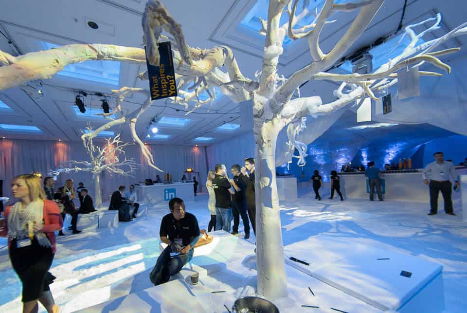 Eventologists Winter Wonderland Themed Event White Faux Tree Hire