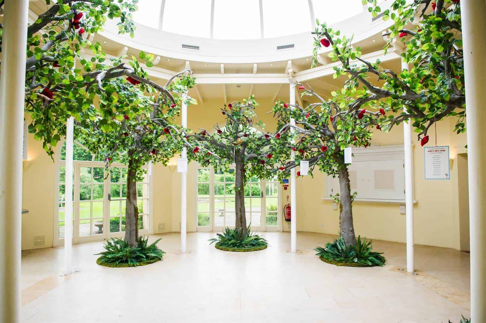 Eventologists Wizard Of Oz Themed Event Artificial Oak Tree Rose Foliage Hire