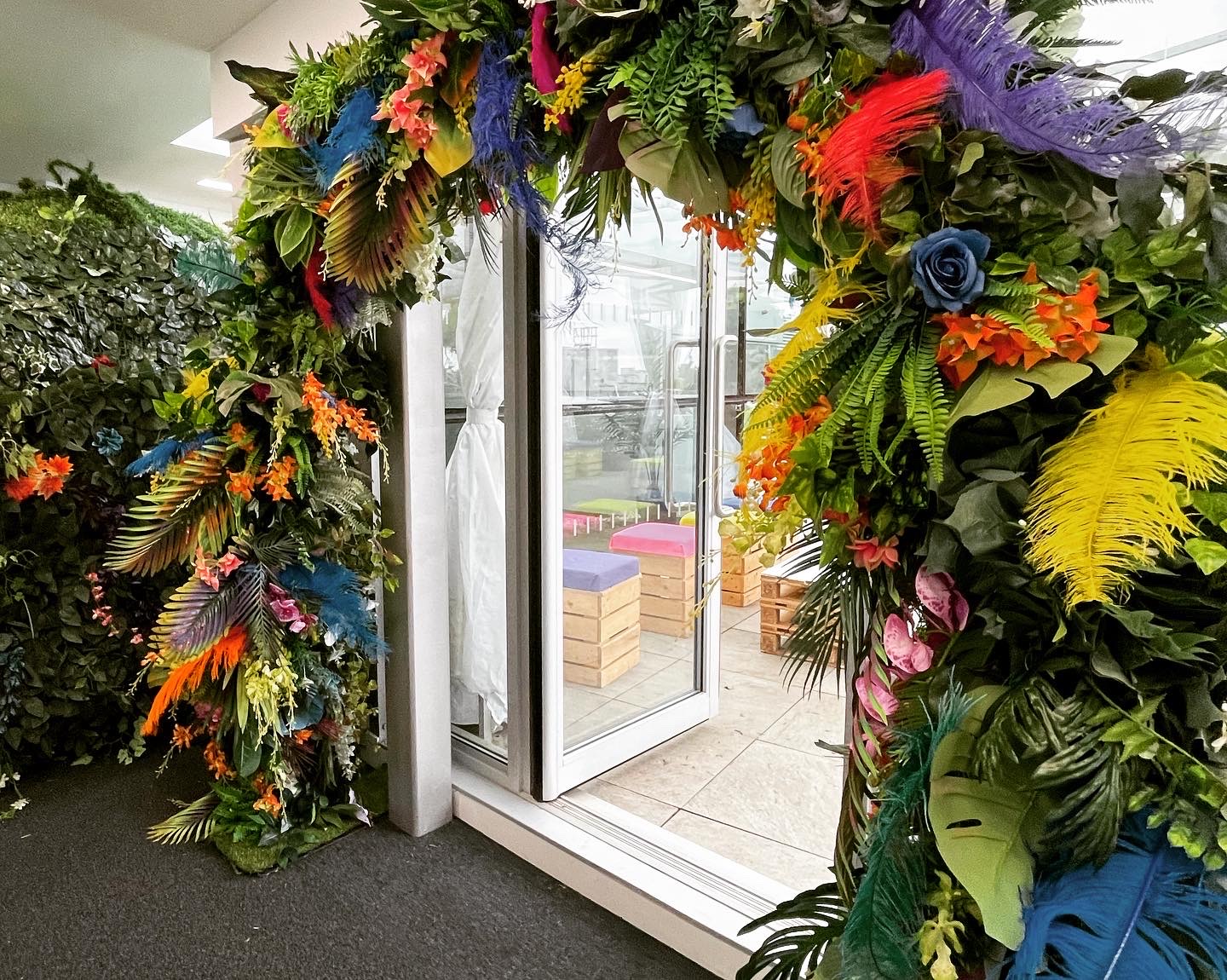 Eventologists Multi Coloured Flower Archway Hire