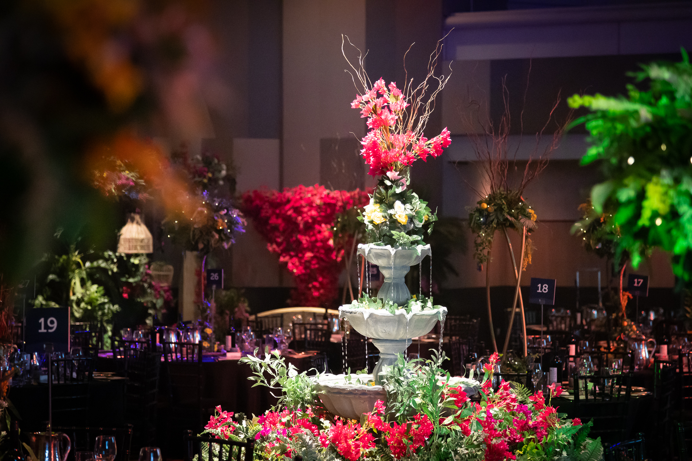 Eventologists Floral Water Fountain Installation