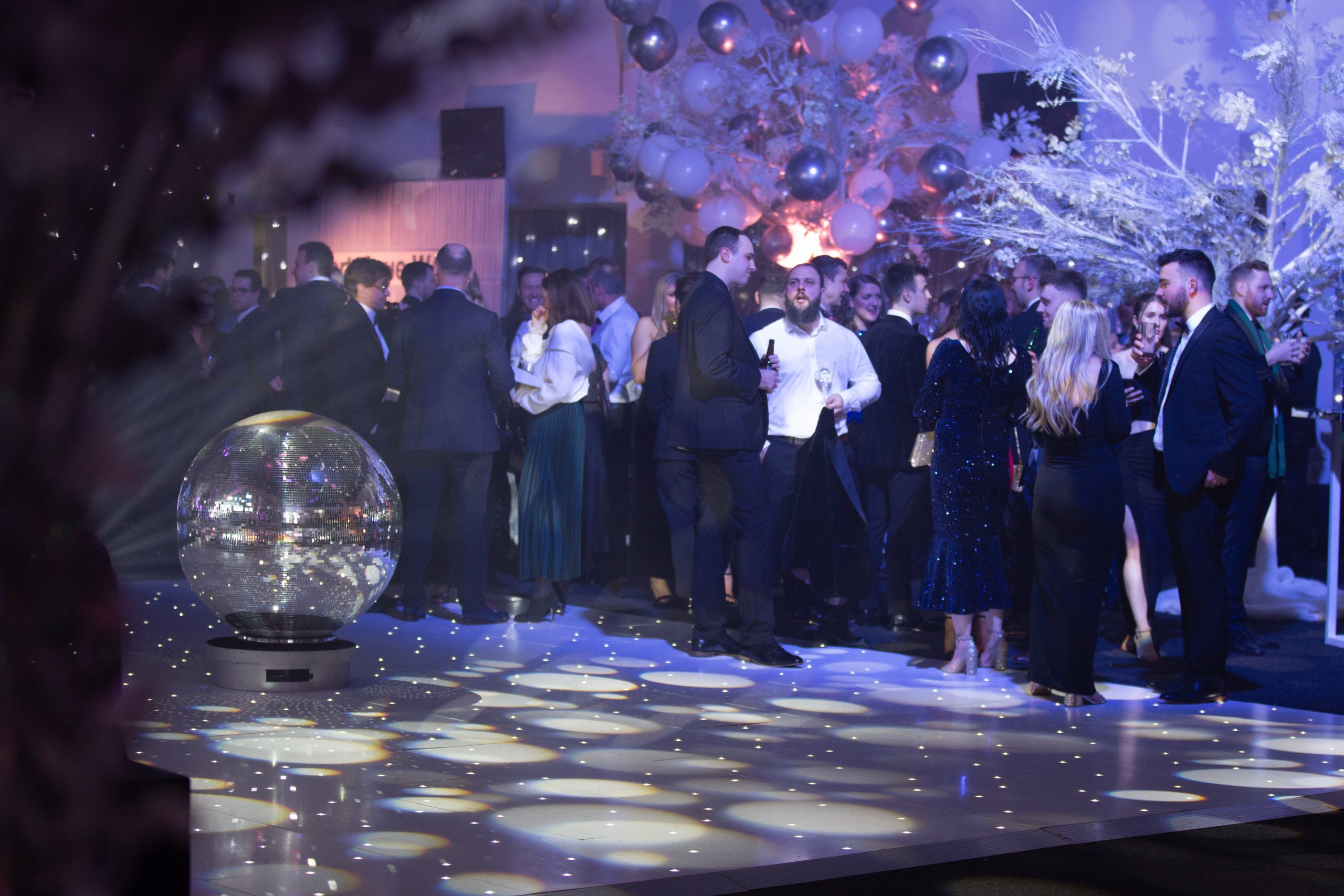 disco floor and people dancing winter wonderland event