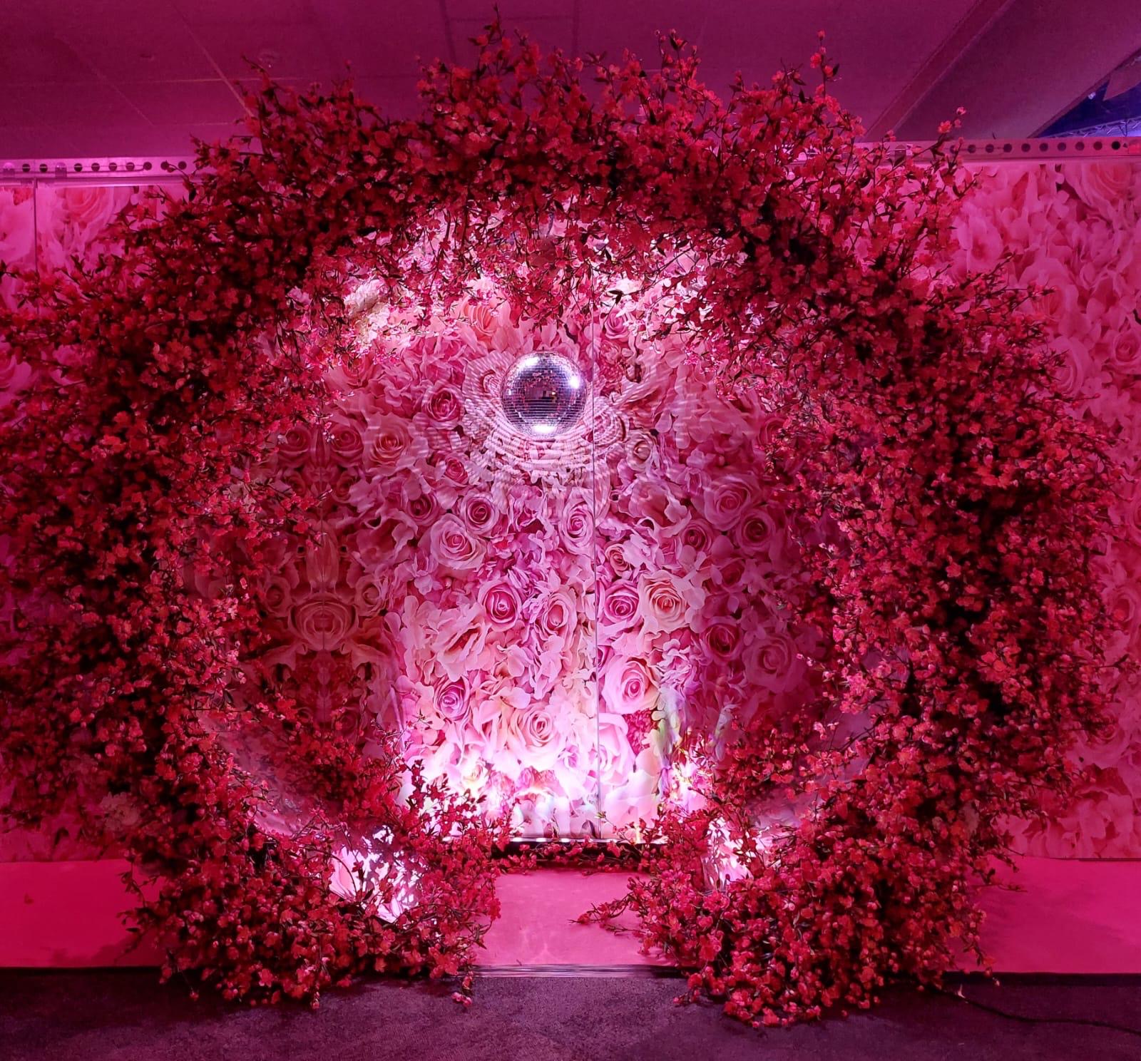 Eventologists Bridgerton Theme Pink Backdrop