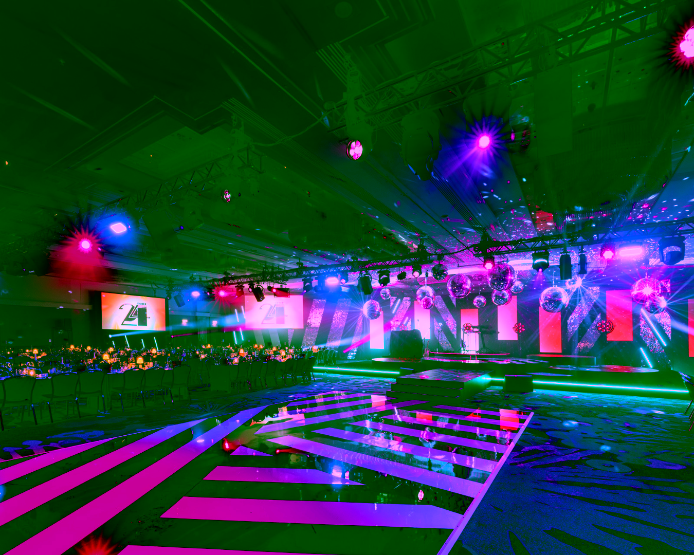 Eventologists Disco Theme Black And White Dance Floor