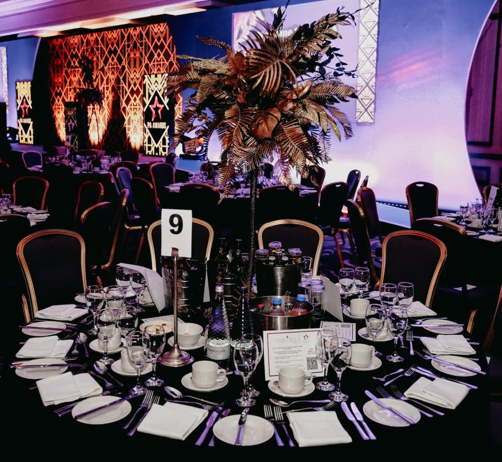 Eventologists Gold Foliage Table Centres