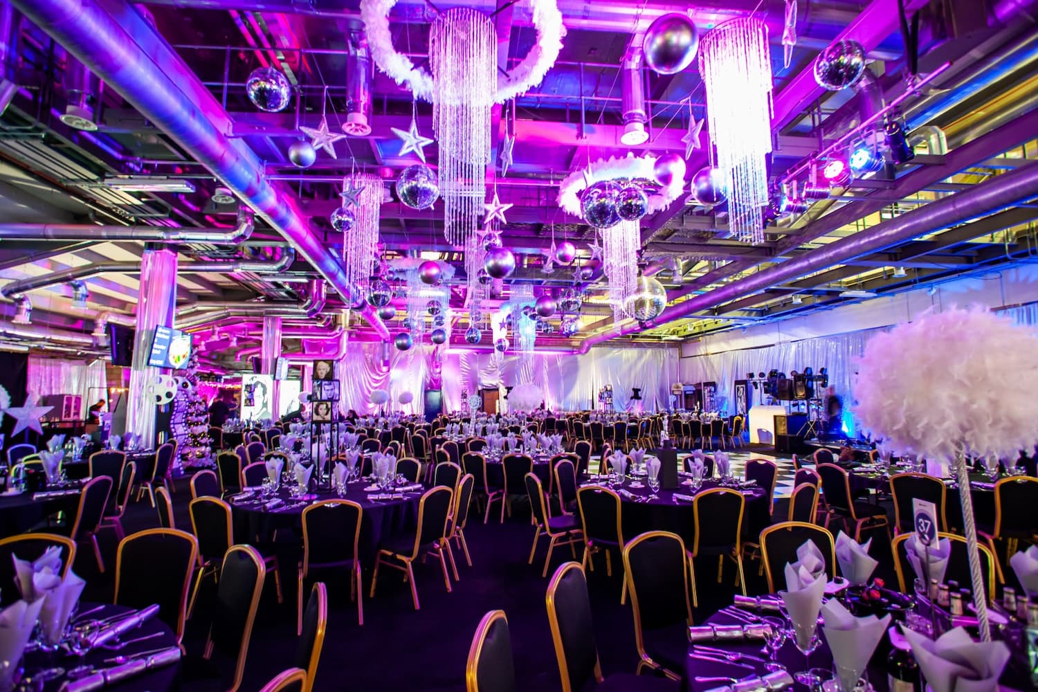Eventologists Hollywood Silver Screen Themed Event Crystal Chandelier Event Decor Hire