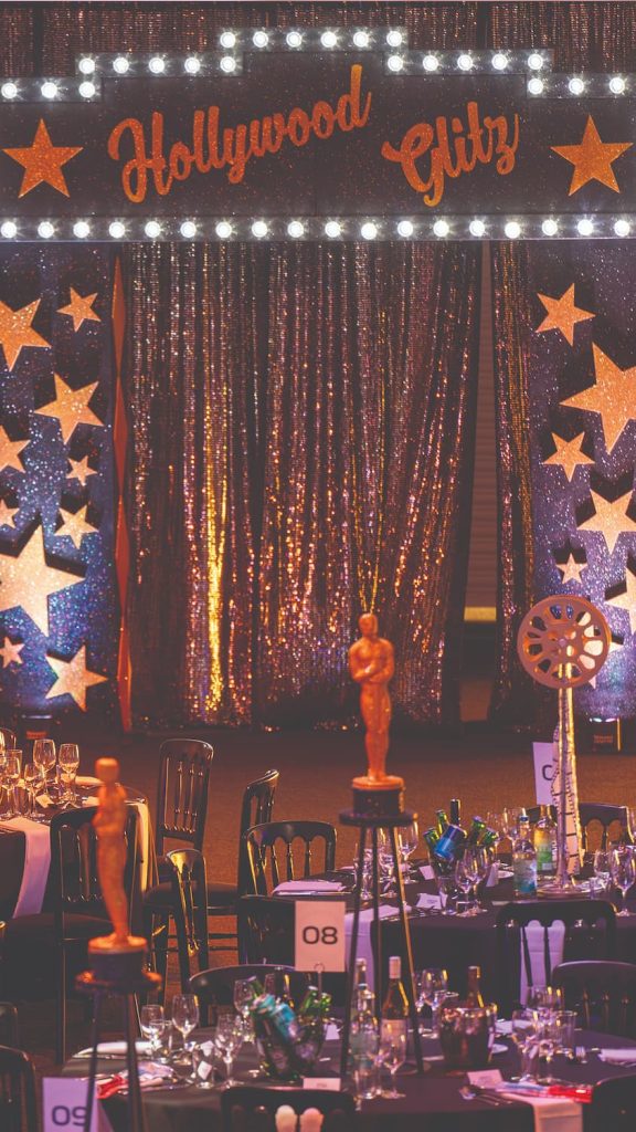 Eventologists Hollywood Themed Event Film Reel Table Centre Styling