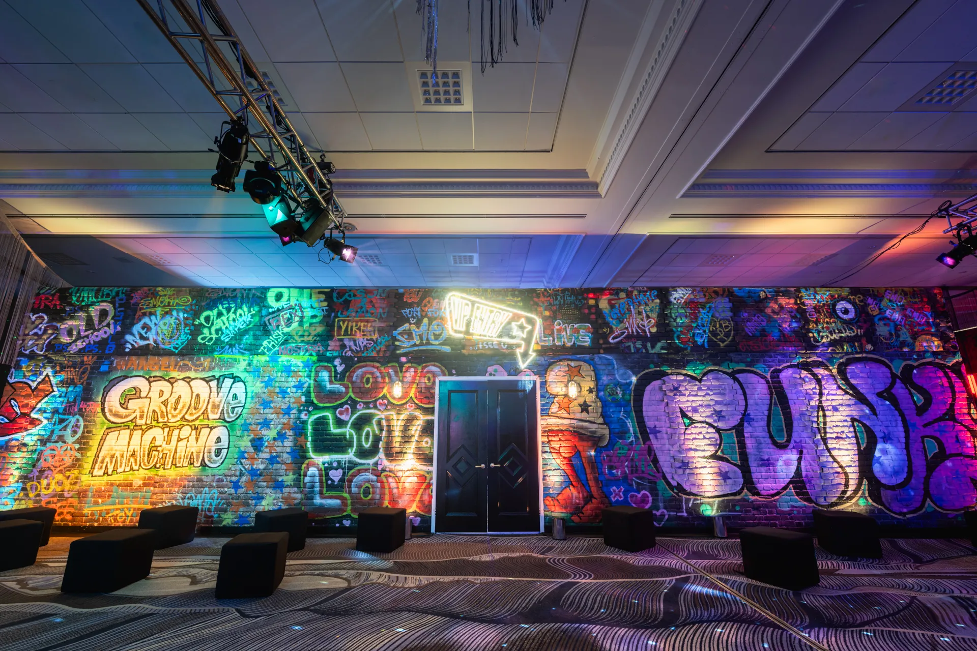 70s Punk Graffiti Wall Backdrop