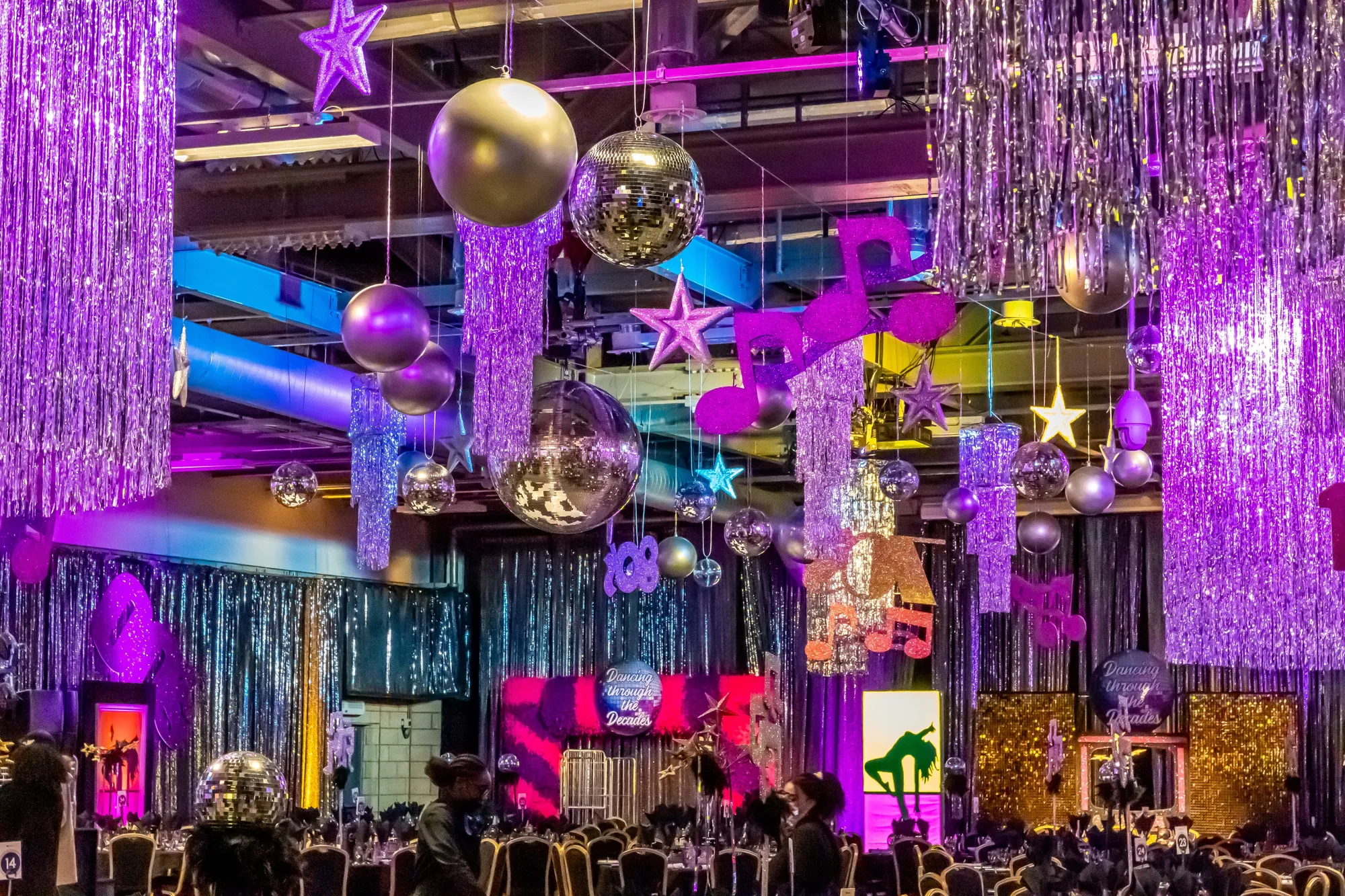 Hanging Disco Balls & Fringe Ceiling Decor
