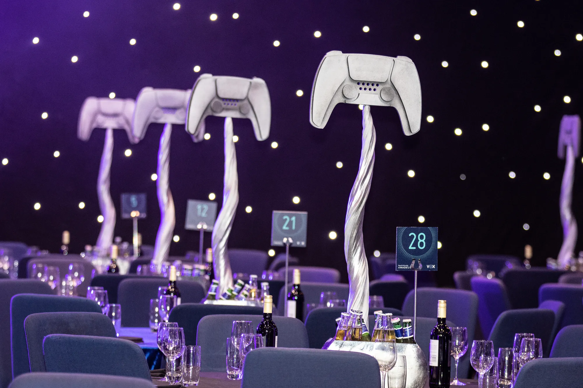Illuminated Games Controller Table Centrepieces